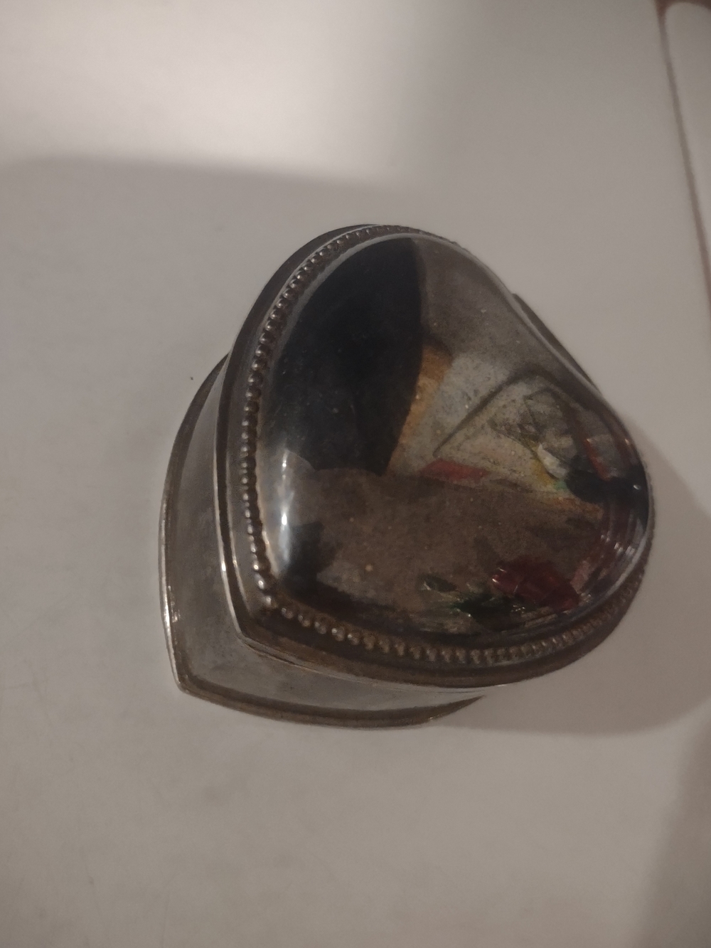 Silver-Tone Heart Trinket Box - Silver